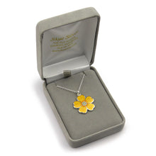 Primroses for Spring silver enamel pendant necklace