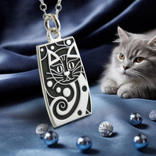 Quirky Cat silver pendant necklace