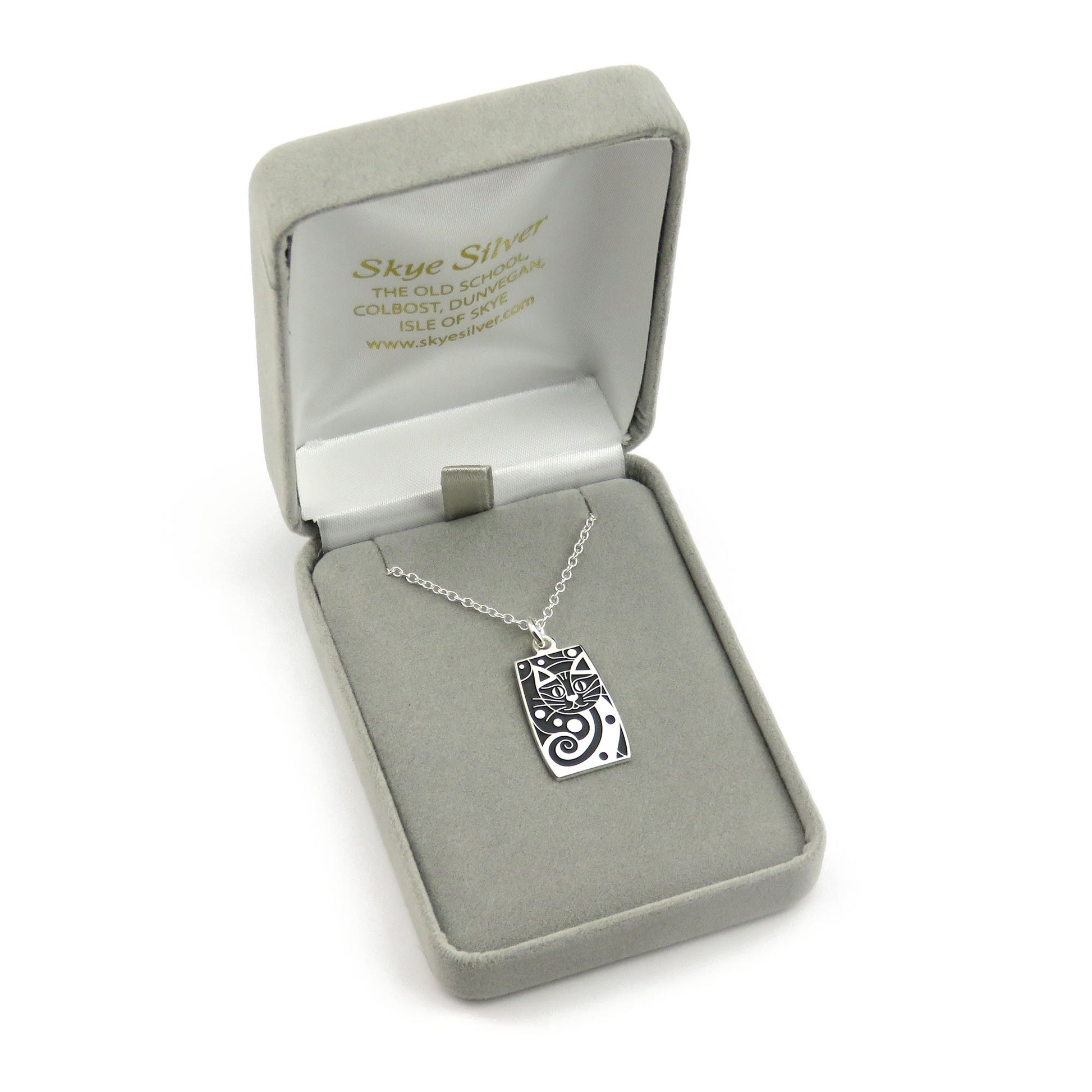 Quirky Cat silver pendant necklace
