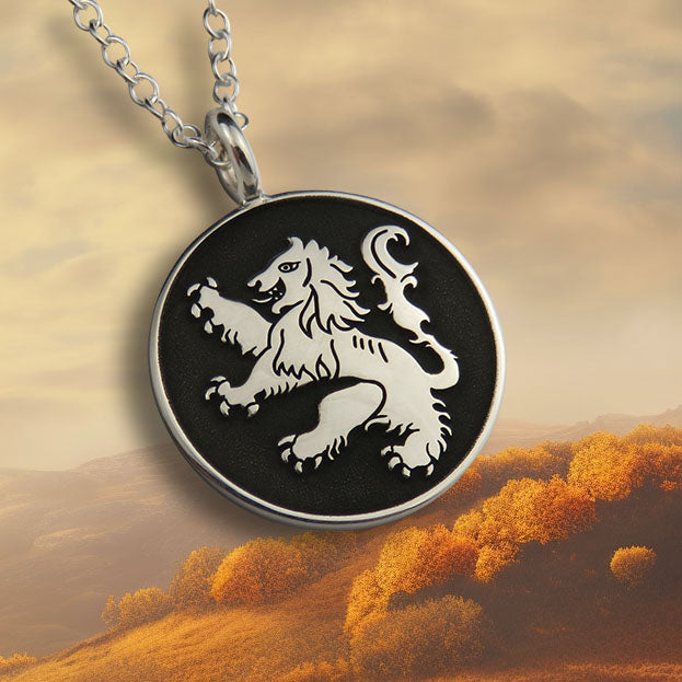 Scotland's Lion Rampant silver pendant necklace