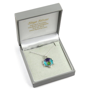Scotland's Thistle Enamel Silver Pendant 1183P in box