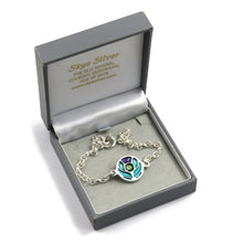 Scotland's Thistle enamel silver bracelet