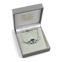 Scotland's Thistle enamel silver necklace