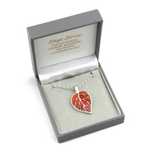 Season of Mists leaf enamel silver pendant necklace