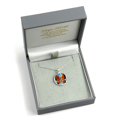 Skye Butterfly enamel silver pendant necklace