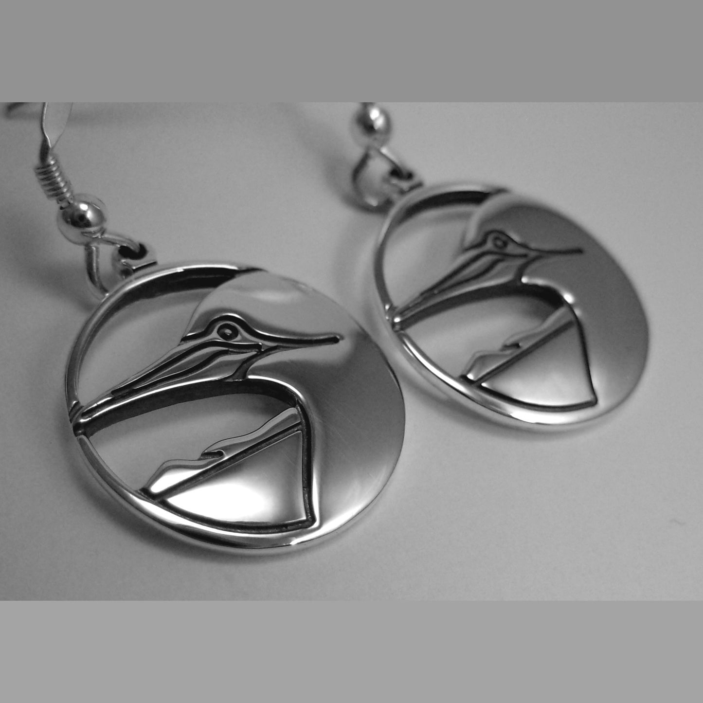 Skye Gannet silver dangle earrings