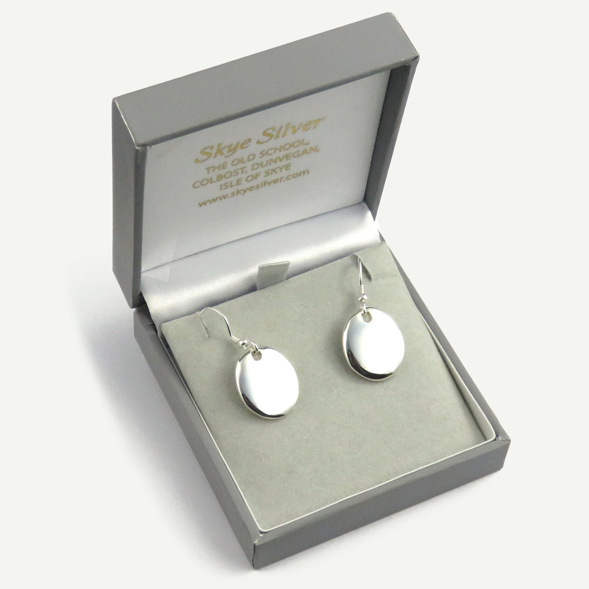 Skye Pebble silver dangle earrings