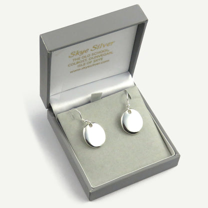 Skye Pebble silver dangle earrings