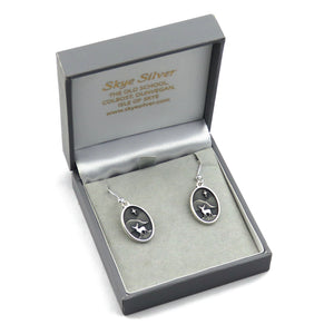 Starry Night silver dangle earrings for Christmas