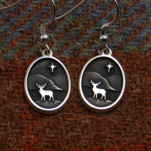 Starry Night silver dangle earrings for Christmas