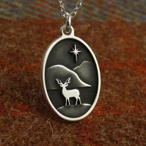 Starry Night silver pendant necklace for Christmas