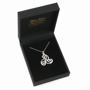 Triskele Interlace Gold Pendant Necklace