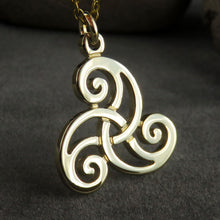 Triskele Interlace Gold Pendant Necklace