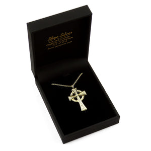 Celtic cross pendant necklace in 9ct gold
