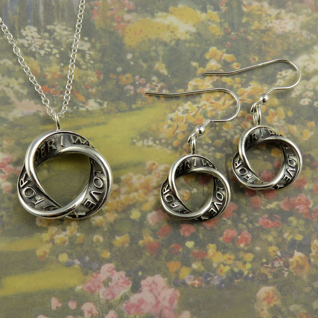 I will love you forever pendant + earrings set