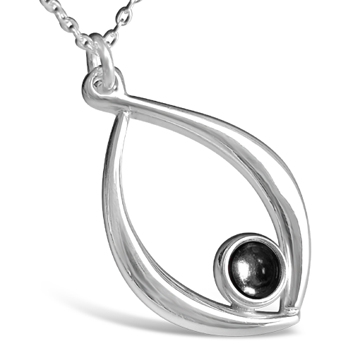 Birthstone silver pendant necklace - April (rock crystal)
