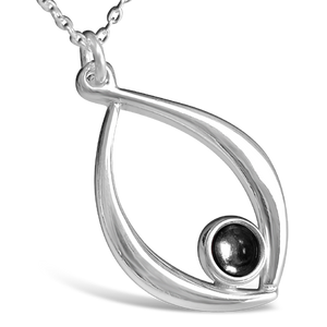 Birthstone silver pendant necklace - April (rock crystal)