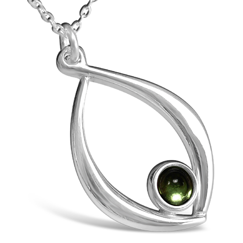Birthstone silver pendant necklace - August (peridot)