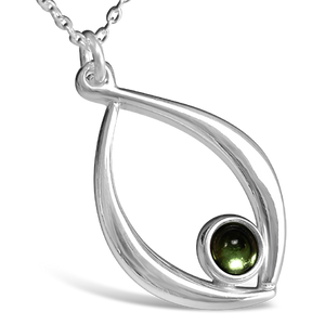 Birthstone silver pendant necklace - August (peridot)