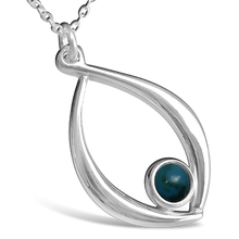 Birthstone silver pendant necklace - December (turquoise)