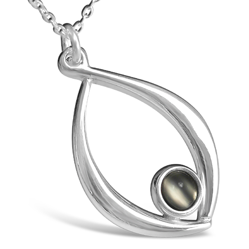 Birthstone silver pendant necklace - June (moonstone)