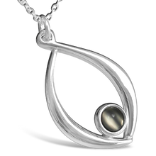 Birthstone silver pendant necklace - June (moonstone)