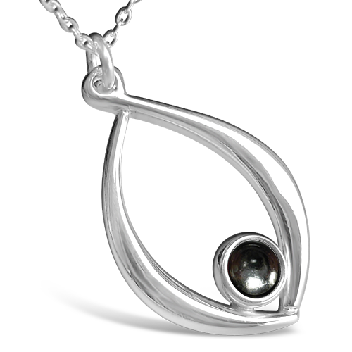 Birthstone silver pendant necklace - March (aquamarine)