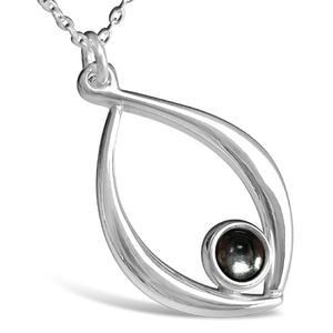 Birthstone silver pendant necklace - March (aquamarine)