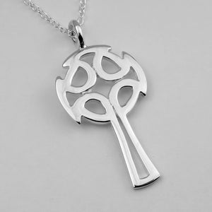 Celtic Cross silver pendant necklace