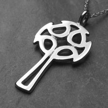 Celtic Cross silver pendant necklace