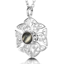Celtic Knotwork birthstone silver pendant necklace - Moonstone