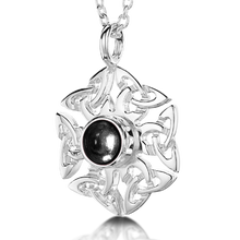 Celtic Knotwork birthstone silver pendant necklace - Rock Crystal