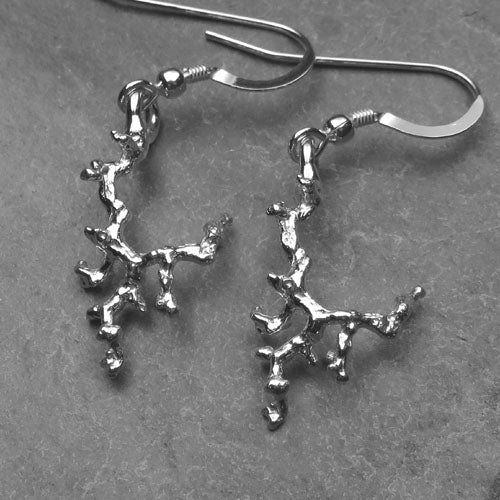 Coral Beach silver dangle earrings