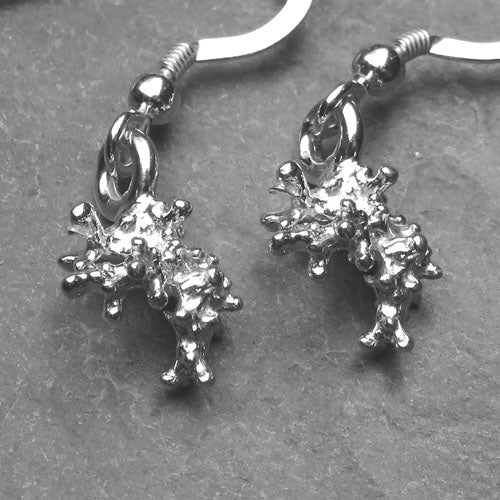 Coral Beach silver dangle earrings