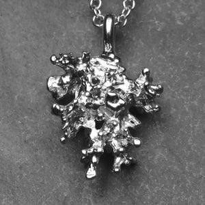 Coral Beach silver pendant necklace