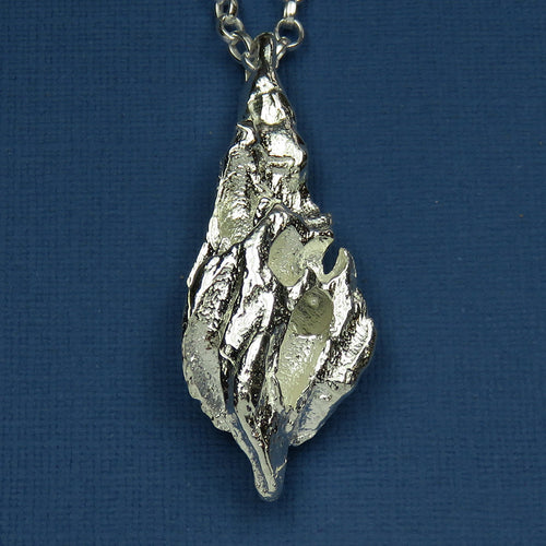Driftwood silver pendant necklace