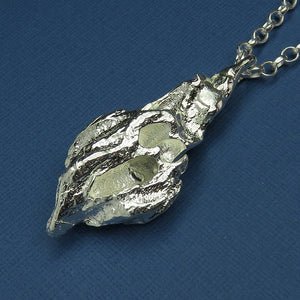 Driftwood silver pendant necklace