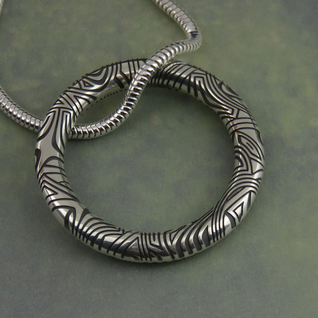 Fairy Ring silver pendant necklace with Pictish design
