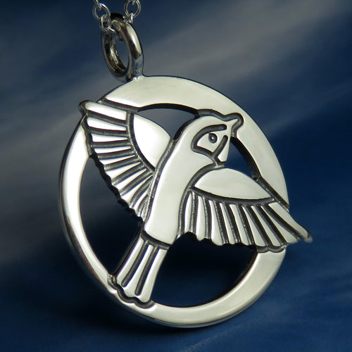 Fly Away Home bird silver pendant necklace
