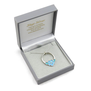 Forget-Me-Not Hoop enamel silver pendant necklace