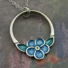 Forget-Me-Not Hoop enamel silver pendant necklace