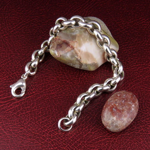 Heavy silver chain bracelet