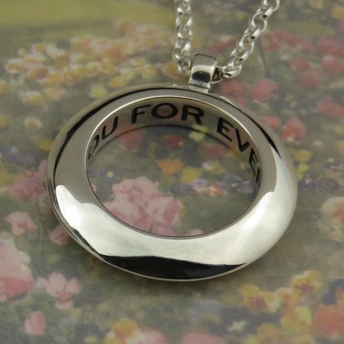 I will love you for ever silver pendant necklace