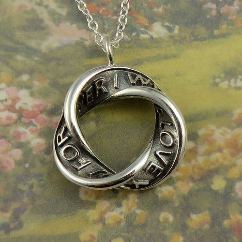 I will love you forever silver pendant necklace