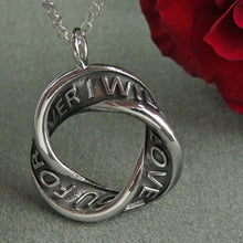 I will love you forever silver pendant necklace