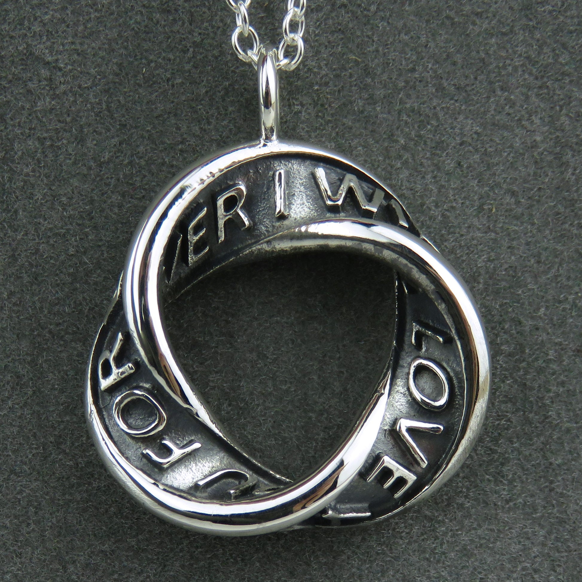 I will love you forever silver pendant necklace