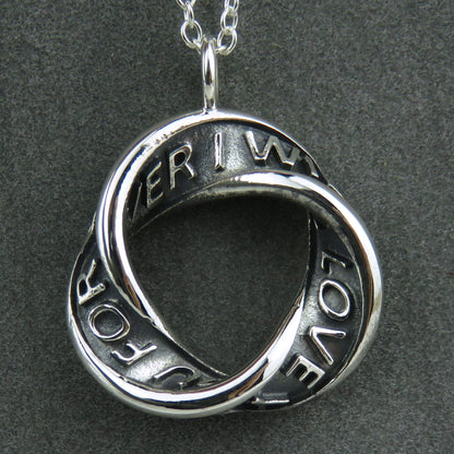 I will love you forever silver pendant necklace