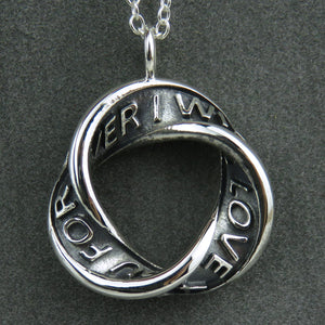 I will love you forever silver pendant necklace