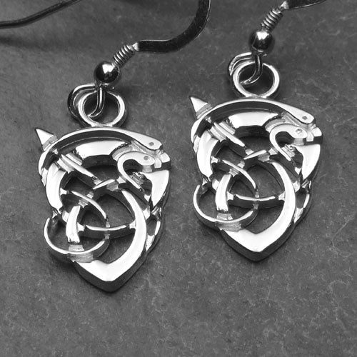 Kells Serpent silver dangle earrings
