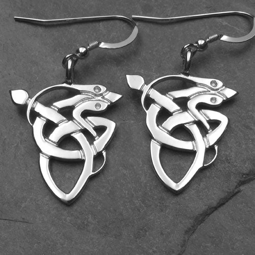 Kells Serpent silver dangle earrings